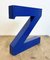 Vintage Blue Iron Facade Letter Z, 1970s, Image 3