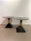 Tavolino da caffè geometrico in ottone, metallo nero e granito grigio, Italia, anni '80, Immagine 1