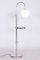 Adjustable Chrome Floor Lamp in Steel & Milk Glass, Czech, 1930s, Image 1