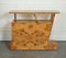 Art Deco Burr Walnut Display Console Table Cabinet with Three Drawer 5