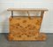 Art Deco Burr Walnut Display Console Table Cabinet with Three Drawer, Image 5