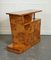 Art Deco Burr Walnut Display Console Table Cabinet with Three Drawer, Image 6