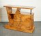 Art Deco Burr Walnut Display Console Table Cabinet with Three Drawer 2