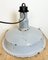 Large Mid-Century Industrial Grey Enamel Factory Lamp, 1950s 12