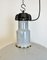 Large Mid-Century Industrial Grey Enamel Factory Lamp, 1950s 3