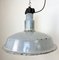 Große industrielle Mid-Century Fabriklampe aus grauer Emaille, 1950er 6