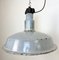 Large Mid-Century Industrial Grey Enamel Factory Lamp, 1950s 6