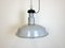 Large Mid-Century Industrial Grey Enamel Factory Lamp, 1950s, Image 2