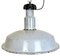 Large Mid-Century Industrial Grey Enamel Factory Lamp, 1950s 1