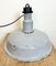 Large Mid-Century Industrial Grey Enamel Factory Lamp, 1950s 11