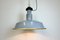 Large Mid-Century Industrial Grey Enamel Factory Lamp, 1950s 15