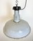 Große industrielle Mid-Century Fabriklampe aus grauer Emaille, 1950er 8