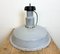 Große industrielle Mid-Century Fabriklampe aus grauer Emaille, 1950er 13
