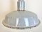 Große industrielle Mid-Century Fabriklampe aus grauer Emaille, 1950er 5
