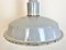 Large Mid-Century Industrial Grey Enamel Factory Lamp, 1950s 5