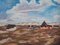 Artista escandinavo, El pueblo de las nubes, años 70, óleo sobre lienzo, enmarcado, Imagen 8