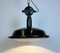 Lámpara colgante de fábrica industrial esmaltada en negro con rejilla de protección de Elektrosvit, años 50, Imagen 16