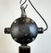 Lámpara colgante de fábrica industrial esmaltada en negro con rejilla de protección de Elektrosvit, años 50, Imagen 5