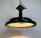 Industrial Black Enamel Factory Pendant Lamp with Protective Grid from Elektrosvit, 1950s, Image 17