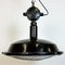 Lámpara colgante de fábrica industrial esmaltada en negro con rejilla de protección de Elektrosvit, años 50, Imagen 10