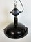 Lámpara colgante de fábrica industrial esmaltada en negro con rejilla de protección de Elektrosvit, años 50, Imagen 7