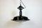 Lámpara colgante de fábrica industrial esmaltada en negro con rejilla de protección de Elektrosvit, años 50, Imagen 2