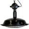 Industrial Black Enamel Factory Pendant Lamp with Protective Grid from Elektrosvit, 1950s, Image 1