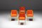 Brass and Orange Velvet Dining Armchair from Maison Jansen, 1980s 4