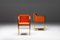 Brass and Orange Velvet Dining Armchair from Maison Jansen, 1980s 7