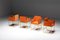 Butaca de comedor de latón y terciopelo naranja de Maison Jansen, años 80, Imagen 2