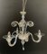 3-Arm Glass Chandelier, 1980s, Image 1