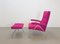 Mid-Century Recliner Lounge Chair and Ottoman in Kvadrat Upholstery, 1960s, Set of 2, Image 1