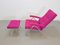 Fauteuil Inclinable Mid-Century et Ottomane en Kvadrat Upholstery, 1960s, Set de 2 9