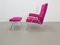 Fauteuil Inclinable Mid-Century et Ottomane en Kvadrat Upholstery, 1960s, Set de 2 12