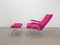 Fauteuil Inclinable Mid-Century et Ottomane en Kvadrat Upholstery, 1960s, Set de 2 10