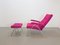 Mid-Century Recliner Lounge Chair and Ottoman in Kvadrat Upholstery, 1960s, Set of 2, Image 10