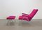 Mid-Century Recliner Lounge Chair and Ottoman in Kvadrat Upholstery, 1960s, Set of 2 18
