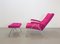 Mid-Century Recliner Lounge Chair and Ottoman in Kvadrat Upholstery, 1960s, Set of 2 17