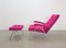 Mid-Century Recliner Lounge Chair and Ottoman in Kvadrat Upholstery, 1960s, Set of 2, Image 17