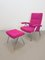 Mid-Century Recliner Lounge Chair and Ottoman in Kvadrat Upholstery, 1960s, Set of 2, Image 8