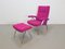 Mid-Century Recliner Lounge Chair and Ottoman in Kvadrat Upholstery, 1960s, Set of 2, Image 2