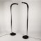 Vintage Italian Floor Lamps in Lacquered Iron and Chromed Metal, 1970s, Set of 2 1