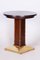 Small Art Deco Table in Oak and Brass, 1920s, Image 1