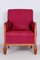 French Art Deco Red Chair in Beech, 1930s, Image 5