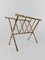 Vintage Gilded Brass & Faux Bamboo Magazine Rack from Maison Baguès, Italy, 1960s 1