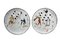 19th Century Humorous Wall Plates Dominos from Creil Montereau, 1890s, Set of 2 1