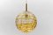 Lámpara colgante bola de cristal de Murano amarillo de Doria Leuchten, años 60, Imagen 3