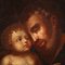 Saint Joseph with the Child, 18th Century, Oil on Canvas, Framed, Image 8