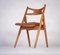 Sawbuck Esszimmerstuhl aus Teak von Hans J. Wegner 2