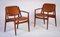 Armchairs in Teak and Leather by Arne Vodder for Vamo, Denmark, 1960s, Set of 2 1